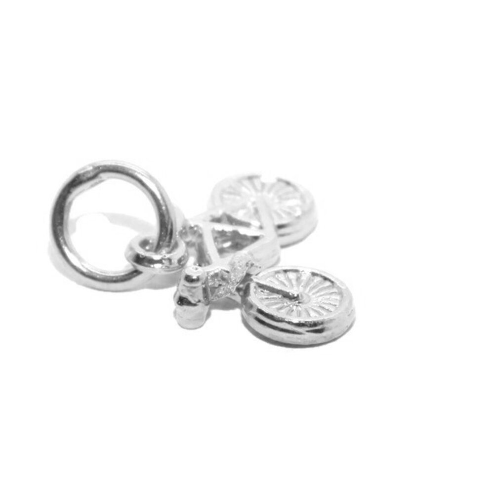 .925 Bicycle #6 Sterling Silver Pendant Charm - Picture 3 of 3